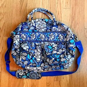 Vera Bradley Blue Bayou Weekender Traveler Bag